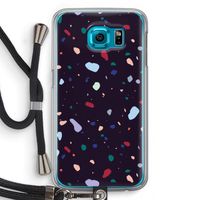 Dark Rounded Terrazzo: Samsung Galaxy S6 Transparant Hoesje met koord