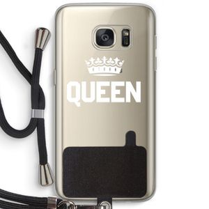 Queen zwart: Samsung Galaxy S7 Transparant Hoesje met koord
