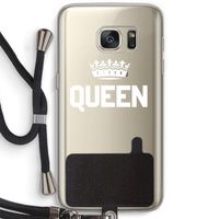 Queen zwart: Samsung Galaxy S7 Transparant Hoesje met koord