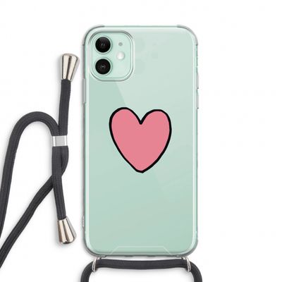 Hartje: iPhone 11 Transparant Hoesje met koord