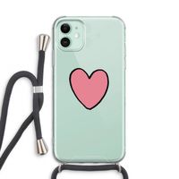 Hartje: iPhone 11 Transparant Hoesje met koord