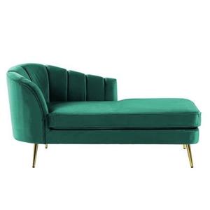 Beliani - ALLIER - Chaise longue - Groen - Linkerzijde - Fluweel