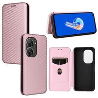 Asus Zenfone 9 Flip Case - Koolstofvezel - Rosé goud