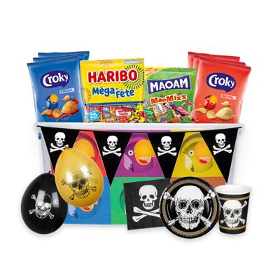 Piraten partybox - chips, snoep & feestartikelen - 2680g Piraten partybox - chips, snoep & feestartikelen - 2680g