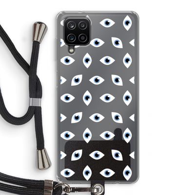 Eyes pattern: Samsung Galaxy A12 Transparant Hoesje met koord
