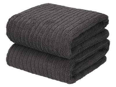 LIVARNO Set van 2 handdoeken 50 x 100 cm (Donkergrijs) LIVARNO Set van 2 handdoeken 50 x 100 cm (Donkergrijs)