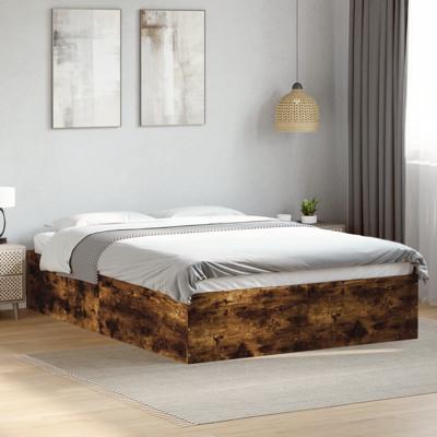 Bedframe bewerkt hout gerookt eikenkleurig 120x200 cm