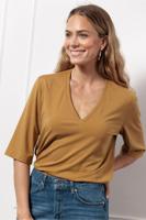 Studio Anneloes Fiore Vneck T-shirt 12890 T-shirt Korte Mouw 2500 Honey