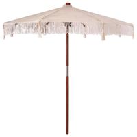 Parasol Anders Crme x 250 cm Katoen en massief hout