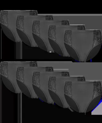 Fine Woman 9-pak dames slip kant - 9039 - Goedkope Multipack onderbroeken - Elastisch katoen