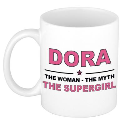 Dora cadeau mok - Woman Myth Supergirl - naam koffiemok - 300 ml - collega - moederdag