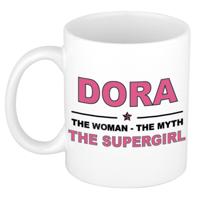Dora cadeau mok - Woman Myth Supergirl - naam koffiemok - 300 ml - collega - moederdag