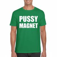 Foute party T-shirt voor heren - Pussy magnet - groen - feestkleding