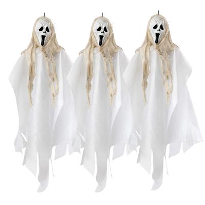Halloween/horror thema hang decoratie spook - 3x - enge/griezelige pop - 60 cm