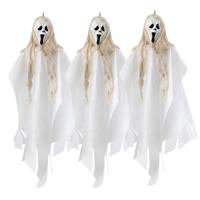 Halloween/horror thema hang decoratie spook - 3x - enge/griezelige pop - 60 cm