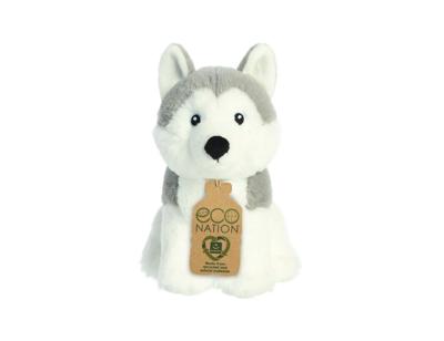 Eco Nation Pluchen knuffel - husky - 20 cm
