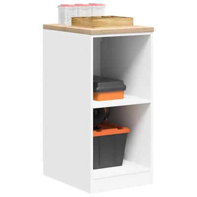 Garagekast 40x51x85 cm massief grenenhout wit