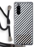 Strepen zwart-wit: Sony Xperia 5 Transparant Hoesje met koord