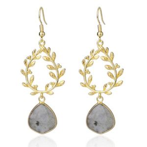 Laurelkrans Oorbellen Deja Jewels - Goud en Labradoriet
