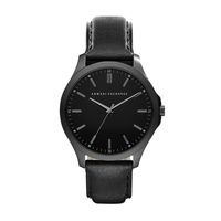 Armani Exchange horlogeband AX2148 Leder Zwart 22mm + zwart stiksel - thumbnail