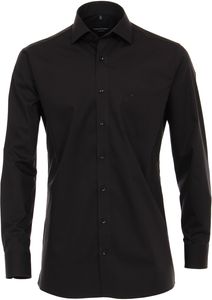 Casa Moda Heren Overhemd Zwart Poplin ML7 Modern Fit