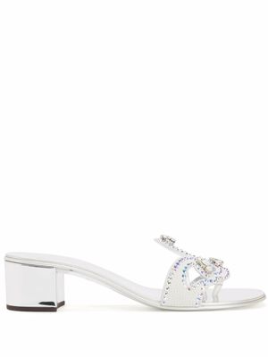 Giuseppe Zanotti sandales à brides ornées de cristal - Argent