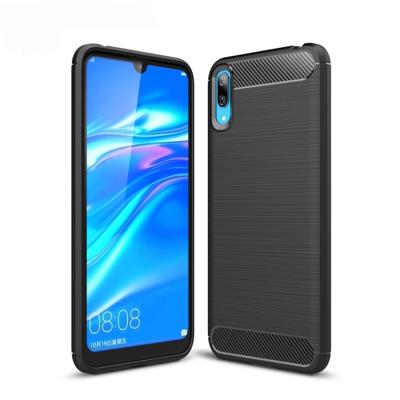 Geborsteld textuur koolstofvezel schokbestendige TPU Case voor Huawei genieten van 9 (zwart)