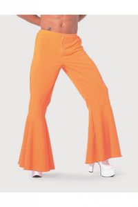 Hippie broek bi-stretch man neon oranje