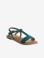 Leren meisjessandalen turquoiseblauw