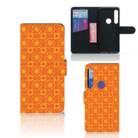 Motorola One Action Telefoon Hoesje Batik Oranje