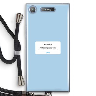 Reminder: Sony Xperia XZ1 Transparant Hoesje met koord