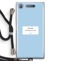 Reminder: Sony Xperia XZ1 Transparant Hoesje met koord