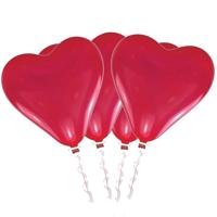 Groot XL hart ballon - 4x - rood - 60 cm - Valentijnsdag/liefde/huwelijk