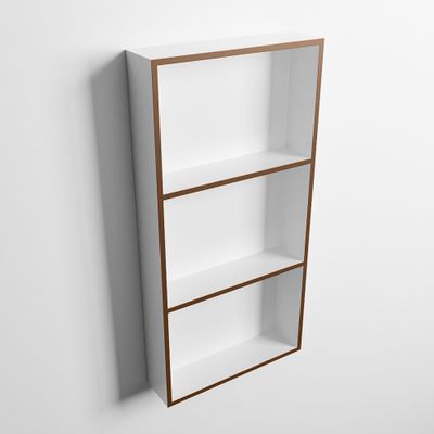 MONDIAZ EASY Nis 59,5x29,5cm in solid surface kleur Rust | Talc. 3 vakken geschikt voor in- of opbouw