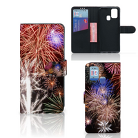 Samsung Galaxy M31 Wallet Case met Pasjes Vuurwerk - thumbnail