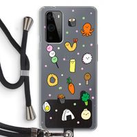 Happy bento friends: OnePlus 9 Pro Transparant Hoesje met koord