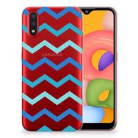 Samsung Galaxy A01 | TPU bumper | Zigzag Blauw
