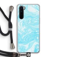 Waterverf blauw: OnePlus Nord Transparant Hoesje met koord Waterverf blauw: OnePlus Nord Transparant Hoesje met koord