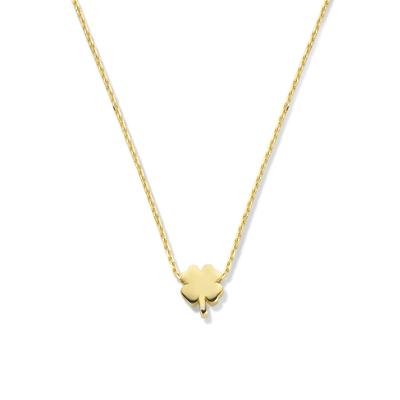 14k Geelgouden Collier met Klavertje Vier - Verstelbaar 42-45 cm