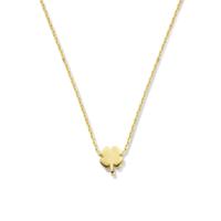 14k Geelgouden Collier met Klavertje Vier - Verstelbaar 42-45 cm