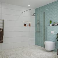 Fortifura Galeria inloopdouche - 110x200cm - helder glas - wandarm - Geborsteld Gunmetal PVD SW915250/SW797907