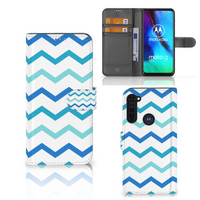 Motorola Moto G Pro Telefoon Hoesje Zigzag Blauw - thumbnail