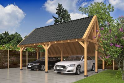 Kapschuur Billund XXL Type 1 Red Class Wood 700x512 cm- Kapschuurdak- Hout- Tuindeco