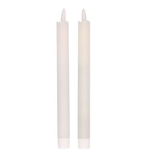 2x Witte LED kaarsen/dinerkaarsen 25,5 cm