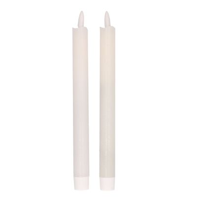 2x Witte LED kaarsen/dinerkaarsen 25,5 cm
