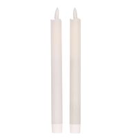 2x Witte LED kaarsen/dinerkaarsen 25,5 cm   -