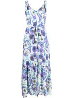 DVF Diane von Furstenberg robe mi-longue Jodie à fleurs - Blanc