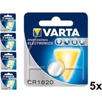 5 Stuks - Varta Professional Electronics CR1620 6620 70mAh 3V knoopcelbatterij - thumbnail