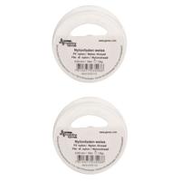 Nylon hobby draad - 2x rollen - wit - 0.5 mm x 50 meter - Knutsel draad