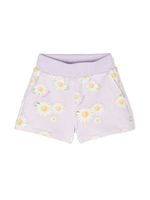 Monnalisa short en coton stretch à logo imprimé - Violet